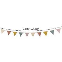 Vėliavėlių girliandos Medvilninis audinys Trikampės vėliavėlės Girliandos Skalbiamos Kūdikio kambario vėliavėlių girliandos Namų, sodo, gatvės dekoravimui rožinė