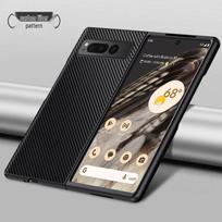 Google Pixel 10 Pro Fold Leather Protective Case - Business Style Cover for Foldable Screen 9 Pro Google Fold gray