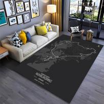 Nordschleife Rectangle Carpet German Racing Track Map Auto Fan Home Decor Mat Non Slip Floor Rug Living Room Area Rug 40X60CM gray