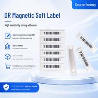 DR Anti-theft Acoustic-Magnetic Soft Tag with Strong Adhesive and Barcode for Supermarkets. Enhanced DR Barcode Acoustic-Magnetic Label white