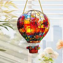 Acrylic Hot Air Balloon Suncatcher, Window Hanging, Boho Style Acrylic Hot Air Balloon -Window Hanging Stained Window Suncatcher for Home Garden Decor įvairiaspalvis