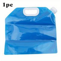 1PC 10-liter portable folding water storage bag, camping hike survival water bag, foldable water container blue