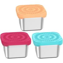 3/6 vnt. nerūdijančio plieno pietų dėžutė su silikoniniu dangteliu 8 oz nepralaidi užkandžių bento dėžutė šaldytuvo maisto laikymo dėžutė virtuvės įrankiai beige