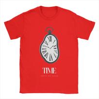 Time Salvador Dali Clocks Men T Shirts Aesthetic Art Hipster Tees Short Sleeve Crewneck T-Shirt Pure Cotton 6XL Clothes S white