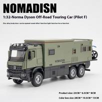 1:32 Benz Nomadizmas Kemperis Visureigis Aliuminio Lydinio Stovyklavimas Kemperis Lietas Modelis Garsas ir Šviesa Darbalaukio Kolekcija Dekoratyvinė Dovana Berniukams Vitrina beige