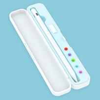 Silicone Storage Case Protective Shockproof Tablet Touch Pen Cases Pencil Holder for Stylus Pencil 1/2 Generation Office mėlyna