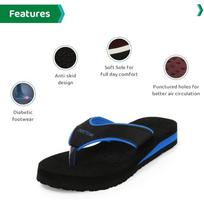 Ortho Joy Doctor Orthopedic Soft Slippers For Women (Blue, Black) 9 UK mėlyna