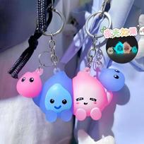 Creative Glow-in-the-dark Magnetic Fire Keychain, Sparkling Figurine Flame Couple Pendant one size gray