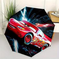 Lightning McQueen,Cars Fully automatic themed umbrella   8 ribs durable iron frame, tri fold compact design, perfect as a gift, travel umbre red