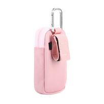 MP3 MP4 Players Storage Bag Protective Cover with Carabiner Portable Music Player Carry Holder Pouch Organiser Case rožinė