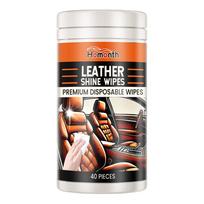 40Pcs Car Interior Cleaning Wet Wipe Leather Cleaner & Conditioner Wipes Disposable Plastic Leather Restore Polish balta