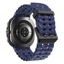 Original Marine Strap for Samsung Galaxy watch Ultra 47mm Accessories Silicone Sport Bracelet Correa Galaxy watch 7 Ultra Band galaxy watch 7 ultra vidurnakčio mėlyna spalva