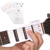56 Gitara akordų kortelės Spalvoti pirštų padėjimo schemos Storos laminuotos Nešiojamas muzikos mokymosi įrankis Akustinė elektrinė black