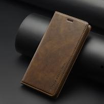 RFID Stipri magnetinė atverčiama odinė piniginė su kortelių laikikliu, dėklas iPhone 14 13 12 11 Pro Max XS Max XR X 8 7 Plus SE 2026, su stoveliu For iPhone13Mini ruda
