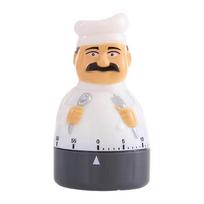 Cartoon Kitchen Timer Digital Mechanical Reminder Countdown Cooking Time Manager Clock Multipurpose Chef Shaped white
