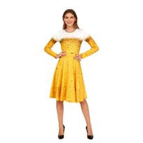 Suaugusiųjų alaus butelio kempinės kostiumas juokingas cosplay kostiumas Helovino baro vakarėlio kostiumas S (adult) yellow