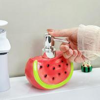 Arbūzo formos keraminis dozatorius rankų muilui, skalbimo priemonei, vonios losjonui laikyti, kūrybiškas buteliukas su spaudžiamu siurbliuku Capacity 300ML