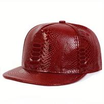 New Crocodile Snakeskin Baseball Cap and Flat Rim Hat Leather Bare Hat Hip Hat Trend Yuppie Trend bordinė