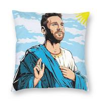 Football Messis Pillowcase Printed Polyester Cushion Cover Decorative  Throw Pillow Case Cover Home Zippered cm 30cmx30cm(12x12Inch)