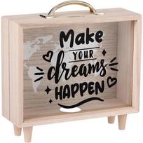 Kelionės fondas Dėžutė Atostogoms Dekoratyvinė taupyklė Lagaminas Medinė pinigų dėžutė su monetų skyriumi Suaugusiems Atostogoms Vestuvėms Dreams natūrali