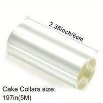 Skaidraus acetato pyrago apykaklės ritinėlis, plastikiniai putėsiai tortų batonėliai šokoladiniam kepimui, pyragų dekoravimo reikmenys white