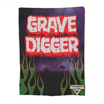 Monster Jam Grave Digger Truck Coral Fleece Plush Throw Blanket Blankets for Sofa Car Warm Bedspread 30x40in red
