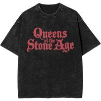 Queens of The Stone Age Marškinėliai Vasaros Grupės Šaunūs Marškinėliai Medvilniniai Harajuku Marškinėliai Vyrams Trumpomis Rankovėmis Spausdinti Viršutiniai Marškinėliai S black