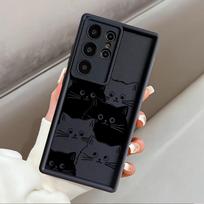 Case for Samsung Galaxy S24 Plus S20FE S22 S25 Edge S21 S23 FE S24Ultra S25 Ultra Phone Cover Cartoon Animal Cute Cat Galaxy S25 gray