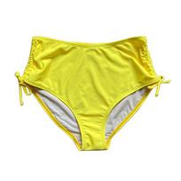 Moteriški plaukimo šortai V formos iškirpimu, su raišteliu, bikini maudymosi kostiumėlio apatinė dalis, reguliuojamas surauktas šonas, berniukiški šortai, maudymosi kostiumėlis, banglenčių šortai XL geltona
