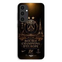 Case For Samsung Galaxy A54 PSG champions league 2 stars black and gold Maniacase juoda