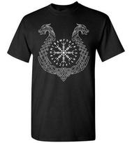 Didžiuliškas Vikingų Šalmas Odinui, Valhalai, Šiaurės Drakono Laivui Unisex Marškinėliai S įvairiaspalvis