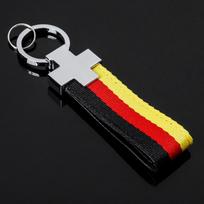 Nylon Leather Belt Keychain Germany Italy France Flag Key Ring Chain Keyring Colorblock Webbing Charm Bag Pendant