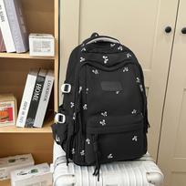 Women's Backpack Bow Embroidered Student Large Capacity Schoolbag geltona