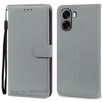 A6X telefono dėklas OPPO A6X 5G dėklui Piniginė Odinis atverčiamas dangtelis OPPO A6X 4G dėklui OPPOA6x mobiliojo telefono dėklas Fundas Etui For OPPO A6X 4G 5G pilka spalva