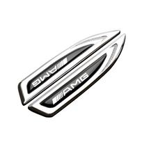 2 vnt. Automobilio sparno šoninės juostelės emblemos lipdukas Mercedes Benz AMG W108 W126 W168 W203 W204 W205 W212 automobiliui Dekoratyviniai priedai SN4 gray