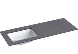 Praustuvas su stalviršiu Kame Universal, WP/12-3/H11-P3-L, 120 cm, Juodasis mėnulis HPL