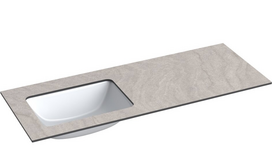 Praustuvas su stalviršiu Kame Universal, WP/12-3/H12-P3-L, 120 cm, Pilkas mėnulis HPL