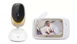 Mobili auklė Motorola Wi-Fi Video Baby Monitor with Mood Light VM85 CONNECT 5.0"  White/Gold