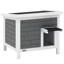 Katzenhaus – oruiams lauko namelis katėms su atveriamu stogu, aliuminio izoliacija ir asfalto danga, 61x51x53,5 cm