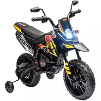 Vaikiškas Elektrinis Motociklas 12V | Su Muzika, 6 km/val., Nuimami Mokomieji Ratai, 12 colių Plastikinės Padangos, Skirtas 3-8 Metų Vaikams Iki 30 kg, Geltonas