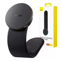Baseus Magnetic car phone holder with wireless charger (black)