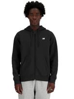 NEW BALANCE Vyriškas džemperis su gobtuvu ir užtrauktuku, SPORT ESSENTIALS LOGO FLEECE FULL ZIP MJ41502BK