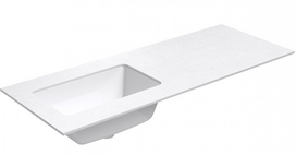 Praustuvas su stalviršiu Kame Universal, WP/12-3/H16-P3-L, 120 cm, Matinė balta HPL