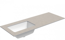 Praustuvas su stalviršiu Kame Universal, WP/12-3/H15-P3-L, 120 cm, Smėlio akmuo HPL