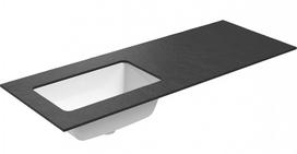 Praustuvas su stalviršiu Kame Universal, WP/12-3/H17-P3-L, 120 cm, Juoda lava HPL