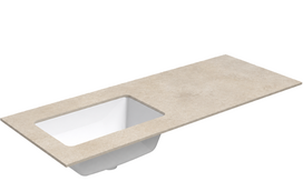 Praustuvas su stalviršiu Kame Universal, WP/12-3/H18-P3-L, 120 cm, Žemės akmens HPL