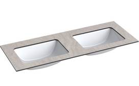 Dvigubas praustuvas Kame Universal, WP/12-3/H12-P3-D, 120 cm, Pilkas mėnulis HPL