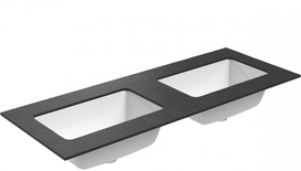 Dvigubas praustuvas Kame Universal, WP/12-3/H17-P3-D, 120 cm, Juoda lava HPL
