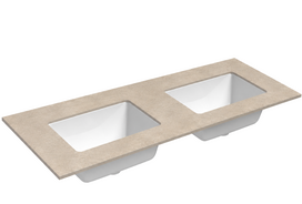 Dvigubas praustuvas Kame Universal, WP/12-3/H18-P3-D, 120 cm, Žemės akmens HPL