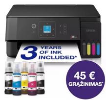 Epson EcoTank L3362 daugiafunkcis A4 spausdintuvas su „Wi-Fi“, „AirPrint“, LCD ekranu ir rašalo talpykla, kurioje rašalo yra tiek, kad pakaks iki 3 metų